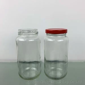 395ml vè siwo myèl Glass ak 58 Metal Cap